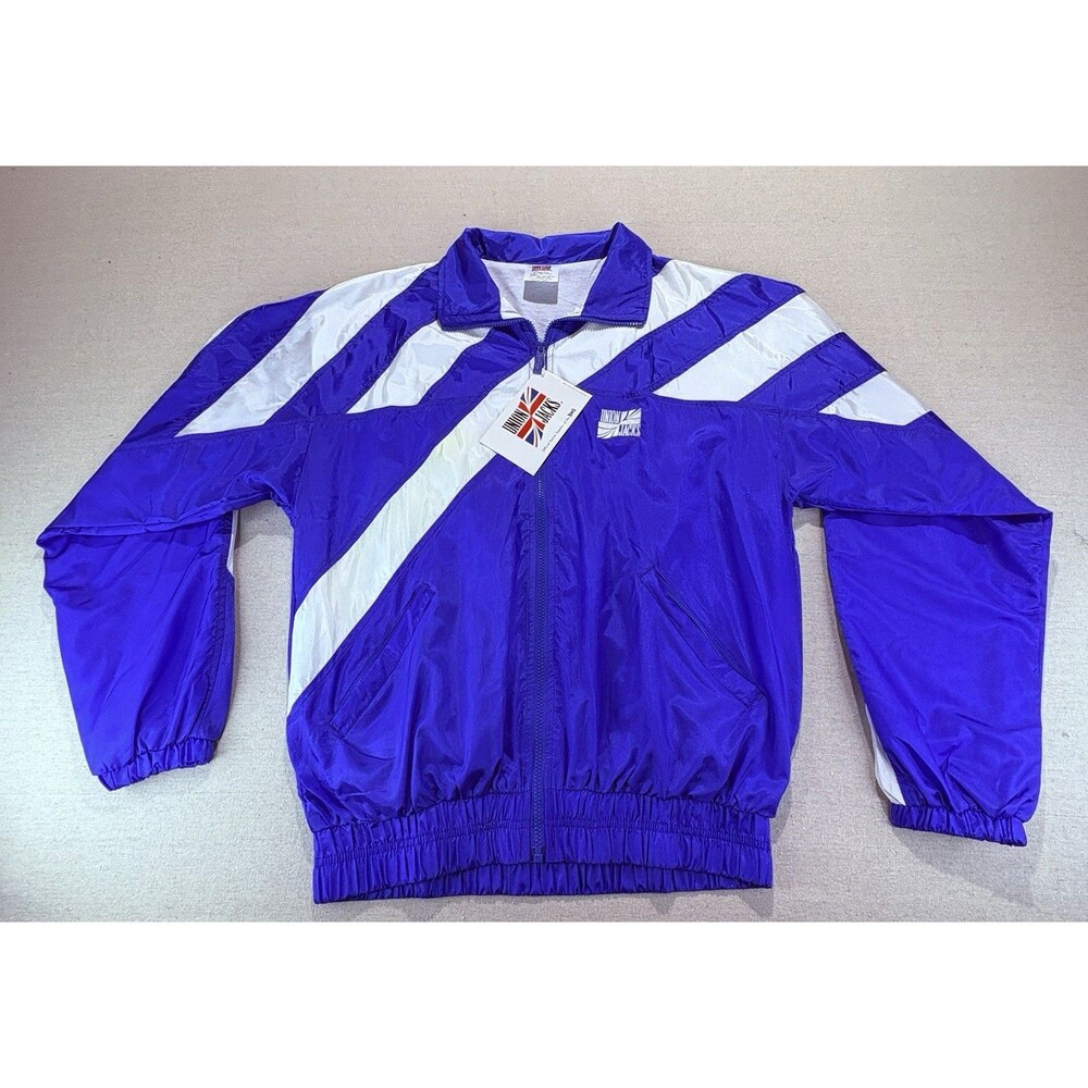 Vintage Union Jacks Windbreaker Jacket Large 90s Soccer Track Full Zip Graphic